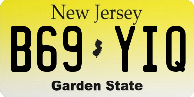 NJ license plate B69YIQ