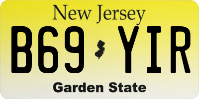 NJ license plate B69YIR