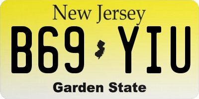 NJ license plate B69YIU