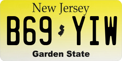 NJ license plate B69YIW