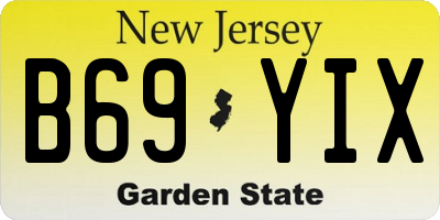 NJ license plate B69YIX