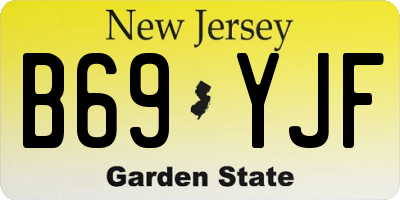 NJ license plate B69YJF
