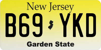 NJ license plate B69YKD