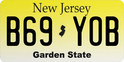 NJ license plate B69YOB