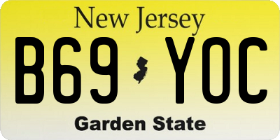 NJ license plate B69YOC