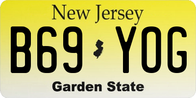 NJ license plate B69YOG