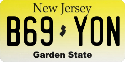 NJ license plate B69YON
