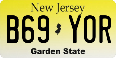 NJ license plate B69YOR