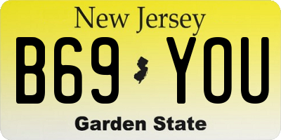 NJ license plate B69YOU