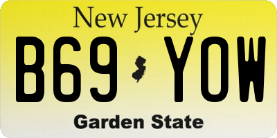 NJ license plate B69YOW