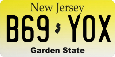 NJ license plate B69YOX
