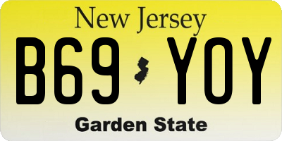 NJ license plate B69YOY