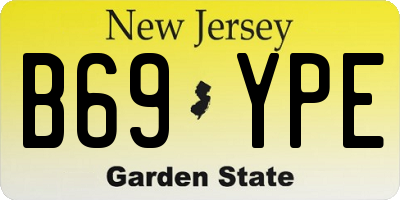 NJ license plate B69YPE