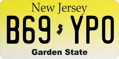 NJ license plate B69YPO