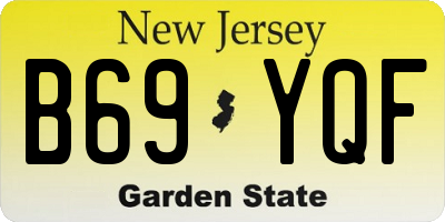 NJ license plate B69YQF