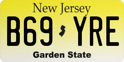 NJ license plate B69YRE