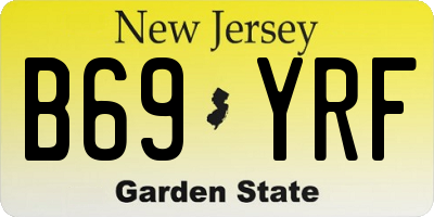 NJ license plate B69YRF