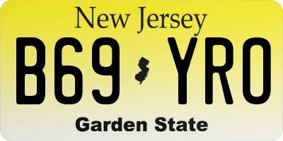 NJ license plate B69YRO