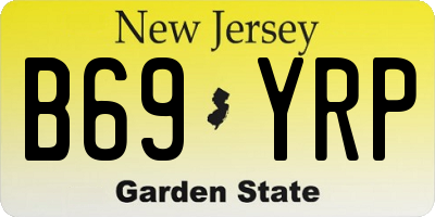 NJ license plate B69YRP