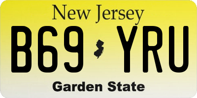 NJ license plate B69YRU
