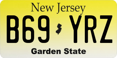 NJ license plate B69YRZ