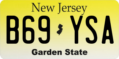 NJ license plate B69YSA