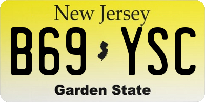 NJ license plate B69YSC