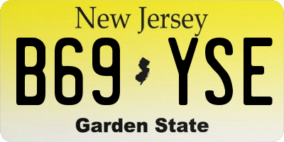 NJ license plate B69YSE