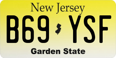 NJ license plate B69YSF