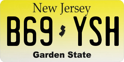 NJ license plate B69YSH