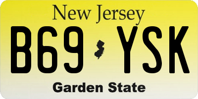 NJ license plate B69YSK