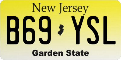 NJ license plate B69YSL