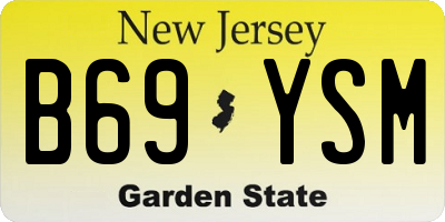 NJ license plate B69YSM