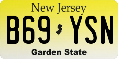 NJ license plate B69YSN