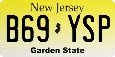 NJ license plate B69YSP