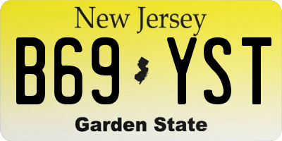 NJ license plate B69YST