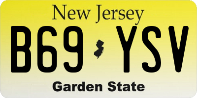 NJ license plate B69YSV