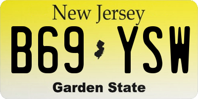 NJ license plate B69YSW