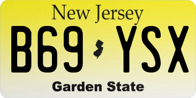 NJ license plate B69YSX