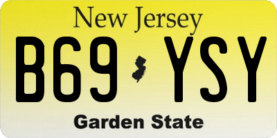 NJ license plate B69YSY