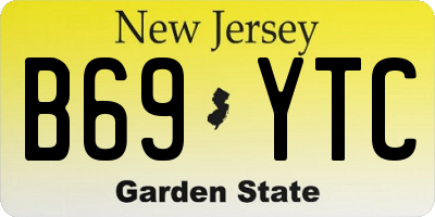 NJ license plate B69YTC
