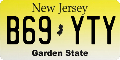 NJ license plate B69YTY