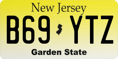 NJ license plate B69YTZ
