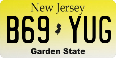 NJ license plate B69YUG