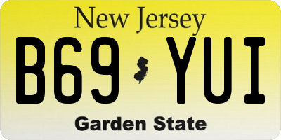NJ license plate B69YUI