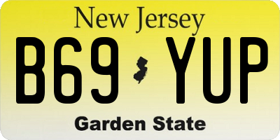 NJ license plate B69YUP