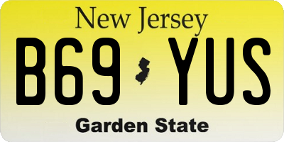 NJ license plate B69YUS