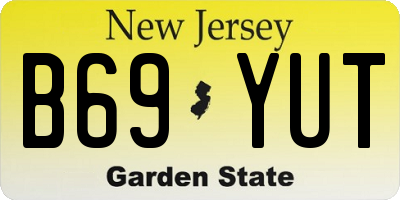 NJ license plate B69YUT