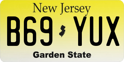 NJ license plate B69YUX
