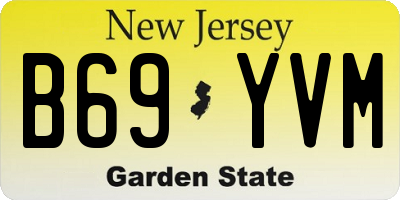 NJ license plate B69YVM